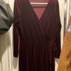 Velvet wrap dress